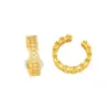 Anillo de Dinero Brillante Estilo Medieval Dinastía Tang con Pedrería Chapada en Oro, Diseño Hueco de Moneda, Anillo Abierto Atractor de Riqueza para Mujeres, Estilo Simple