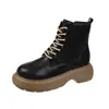 Botas de Cuero para Mujer, Botines de Suela Gruesa que Aumentan la Altura, Botas de Mujer 2026 Nuevas de Primavera y Otoño, Botas Martin Más Vendidas, Estilo Británico