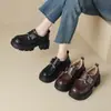 Zhr Pisos Gruesos Estilo Británico Forro de Lana Cálido Elegante Botas de Piel Nuevo Estilo 2025 Zapatos Pequeños de Piel para Mujer