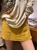 ¡Altamente Recomendado! Falda de Lino de Verano Nueva para Mujer, de Cintura Alta, Adelgazante, Corte A, con Aberturas Laterales y Diseño Antiexposición