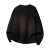 Sudadera Interior de Falso Dos Piezas Empalmada con Cuello Henry para Niños en Otoño e Invierno Diseño Holgado Color Sólido Botón Manga Larga