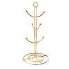 Suporte para copos de café estilo europeu para água, suporte para canecas, suporte para drenagem, suporte para pendurar, dourado