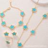 Collar con colgante de cinco flores y explosión de comercio exterior de CDD, joyería para mujer, de 5 eslabones, anillo y pulsera, de lujo, de alta calidad, muy vendido en Amazon.