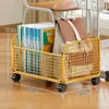 Caja de almacenamiento de libros para aulas de estudiantes de secundaria, caja de libros con ruedas, estante de almacenamiento de bolsas de libros móvil, carrito de libros para estudiantes