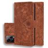 Adequado para capa de couro para celular red rice Note12Pro Note12plus vintage fosco totem cartão em relevo