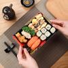 Caja de sushi, caja de embalaje desechable, bandeja de sashimi de plástico estilo japonés, caja de embalaje cuadrada de alta calidad para llevar comercial al por mayor