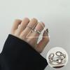 Anillo de Dedo Índice Ajustable con Colgante de Corazón Retro Coreano para Mujer, Nuevo Anillo de Personalidad Simple de Moda Estilo Ins
