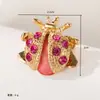Versión Coreana Broche Lindo de Mariquita y Abeja con Goteo de Aceite Aleación Incrustada con Diamantes Insignia de Insecto Pin Accesorio para Ropa Bolsa