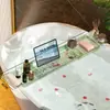Estante de baño retráctil escurridor estante de bañera soporte de bañera de baño bandeja para teléfono móvil tableta