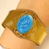 Pulseiras Largas Europeias e Americanas de Aço Inoxidável de Alta Resistência com Espiral Ondulado, Estrela do Mar, Esmalte Azul e Designs de Concha em Vários Estilos para uma Vibe Praiana