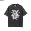 Camiseta holgada de manga corta estilo vintage de estilo europeo y americano con banda de rock antigua, estilo informal, a la moda, para hombres y mujeres.