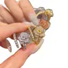 Anillo Abierto de Flor con Circonita Bañado en Oro Real de 18 Quilates, Anillo para Dedo Índice de Estilo de Nicho de Lujo Ligero de Gama Alta, Accesorio de Mano Versátil y Elegante