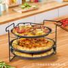 Prateleira Dobrável Multifuncional Pronta para Uso do Fabricante para Preparo de Alimentos, Suporte para Prato de Pizza, Prateleira para Ingredientes, Pratos Frios, Panela Quente, Pratos Laterais