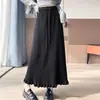 Falda de Punto con Volantes para Mujer, de Longitud Media, Nuevo Estilo Coreano Otoño/Invierno 2026, Cintura Elástica, Adelgazante, Falda de Corte Amplio