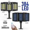 Farola Plegable de Tres Lados Alimentada por Energía Solar, Luz de Pared para Patio, Iluminación de Pared Exterior Controlada Remotamente, Luz para Puesto, Ahorro de Energía con Sensor
