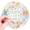 50 Piezas de Estilo Bohemio Inspiradoras en Inglés Personalizadas con Textos Transfronterizos Slogans Pegatinas Decorativas para Botellas de Agua, Maletas y Patinetas