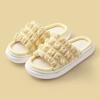 Pantuflas de Lino para Casa para Hombre y Mujer para las Cuatro Estaciones para el Hogar para Pareja para Interior Antideslizantes Silenciosas de Algodón Lino para Piso Hogar Pantuflas de Algodón