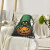 Almohada Popular de Halloween Temu Castillo de Calaveras Impreso Material de Lino Funda Decorativa para Almohada de Sofá de Halloween