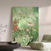 Pintura Decorativa de Sala de Estar Estilo Nanyang Retrô Meio do Século Flor de Ameixeira Sofá Francês Parede de Fundo Mural Pintura Suspensa Verde para Entrada
