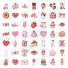 Conjunto Transfronteiriço de 50 Peças de Novos Adesivos Doces de Coelho Morango Rosa Fofos, Adesivos Girly à Prova d'Água, Decalques Kawaii