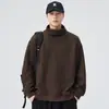 Ropa de Hombre Shanggu Primavera Nueva Cuello Alto Suéter de Punto para Hombre Holgado Versátil Estilo Japonés Color Sólido Retro Sudadera Pulóver