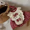 (Bolsa Gratis + Goma para el Cabello) Conjunto de Ropa de Verano para Niñas Grandes 2026 Súper Lindo Estilo Coreano Top de Algodón Puro y Pantalones Florales