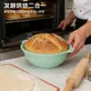 Cesta de Fermentación de Pan Transfronteriza, Cesta de Fermentación Redonda de Acero Inoxidable y Silicona, Plegable y Portátil, Se Puede Usar en el Microondas, Haciendo el Horno Multifuncional