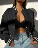 Sitio web independiente AliExpress modelo nuevo chaqueta de cuero PU de moda de manga larga para motocicleta abrigo corto