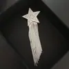 Broche de Pin de Flor com Corrente de Franjas Estrela Estrela Moda Personalizada Estilo Europeu e Americano Mulheres