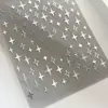 Pegatina para Uñas Xiaohongshu Mismo Estilo Y2K DIY Metal Plata Cruz Dulce Fresca Sexy Pegatina para Uñas con Adhesivo Impermeable