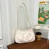 Bolso de hombro y bandolera de alta gama para mujer estilo coreano, bolso de nube plisado trendy ins 2026, bolso baguette vintage para debajo del brazo