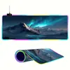 Mouse Pad Aurora da Islândia Personalizado Especial FPS Luminoso para Mesa RGB E-Sports Jogo Tamanho Grande Tapete de Computador