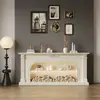 Gabinete decorativo de lareira de madeira maciça estilo francês, Gabinete de lareira decorativo para hall de entrada estilo europeu, Gabinete de TV com lareira de fogo artificial para sala de estar estilo americano