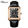 Relojes de Venta Caliente en Tiktok, Reloj de Cuarzo Cuadrado Marca Chenxi, Aleación, Venta Directa del Fabricante, Al Por Mayor en Stock, Correa de Cuero, Modelos para Hombre y Mujer