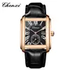 Reloj Douyin Marca Chenxi Cuadrado Cuarzo Aleación Venta Directa del Fabricante En Stock Venta al por Mayor Correa de Cuero Reloj para Hombre