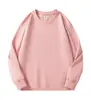 Sudadera de punto de algodón puro con cuello redondo para otoño e invierno, ropa de trabajo ligera, logo bordado personalizado, uniforme de grupo, camiseta publicitaria