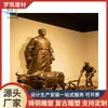 Escultura de Bronce Fundido Ganado Antiguo de Labranza Escena Rural Fibra de Vidrio Imitación Bronce Grupo de Esculturas de Escena de Trabajo Popular Personalizado