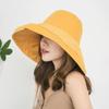 Chapéu de sol de aba larga de verão chapéu à prova de vento feminino coreano japonês chapéu de pescador de pele de pêssego chapéu de sol para exterior chapéu de aba larga feminino