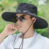 Sombreros de Sol de Ala Ancha de Verano para Hombres y Mujeres, Sombreros de Protección Solar de Secado Rápido, Sombreros con Cordón para Acampar, Senderismo al Aire Libre y Pesca