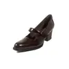 Sapatos Mary Jane estilo faculdade, totalmente em pele de ovelha por dentro e por fora 2026 Outono Salto grosso Salto alto Bico redondo Fivela única Couro genuíno Sapatos baixos Feminino