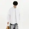 Nueva moda de otoño estilo coreano moderna versátil camisa de manga larga, corte holgado, talla grande, top casual para hombre para adolescentes