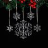 Novo Acrílico Transparente Cristal Floco de Neve Pingente Decoração de Natal Árvore de Natal Cristal Floco de Neve Decoração de Natal