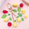 Pingente de Folha de Fruta Mini Estéreo Acrílico DIY Passante Contínuo Contas Soltas Pingente de Maçã Pera Acessórios de Joia Material