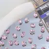 Base sin costuras sin fondo 6*8 Huevo de Paloma Rosa Rosa Apilado Diamante Transparente Iluminador DIY Uñas de Lujo Ligero Bola de Diamante