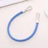Correa de muñeca única de cuero PU nuevo, cordón para teléfono, cadena de mano colorida versátil de doble hebilla, accesorio de cadena para teléfono