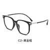 30387 Marco de Gafas Ultraligero de Aleación de Titanio Poligonal Gris Transparente Marco de Gafas Artístico Retro Estilo Coreano Marco Grande