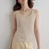 Camisola sin mangas de lana Tencel, hipoalergénica, cómoda, transpirable, para mujer, ropa interior, ropa exterior, suave, pegajosa, con caída, capa base