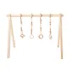 Gimnasio de madera para bebés estilo nórdico para recién nacidos, soporte de gimnasio para bebés con cascabeles de juguete, transfronterizo