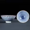 Taza de té cerámica sombrero maestro taza de té pintada a mano té individual taza de té japonés azul y blanco porcelana taza de té juego de té kung fu cuenco de té al por mayor