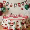 Bandeirola de Letras Cartoon de Natal Papai Noel Clássico Bandeirola de Aniversário Enfeites Pendurados Espirais Toppers de Bolo Enfeites